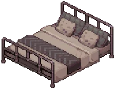 Copper Industrial Double Bed