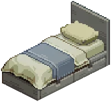 Blue Modern Basic Single Bed