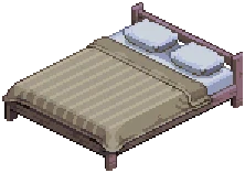 Cream Modern Basic Double Bed